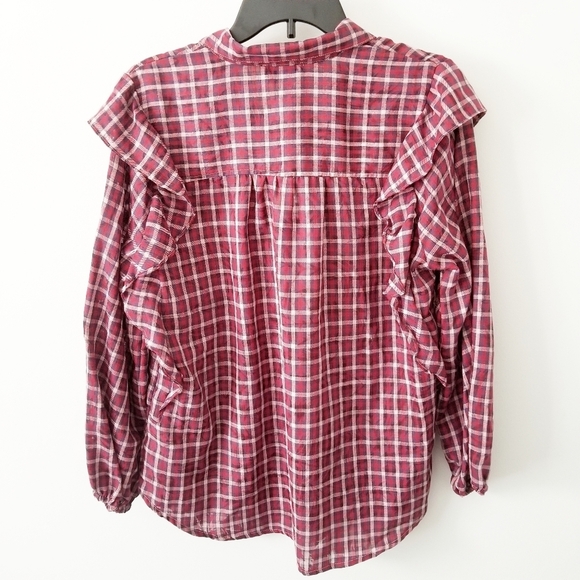 Jessica Simpson Sadie Ruffle Button Down Shirt - Picture 3 of 9